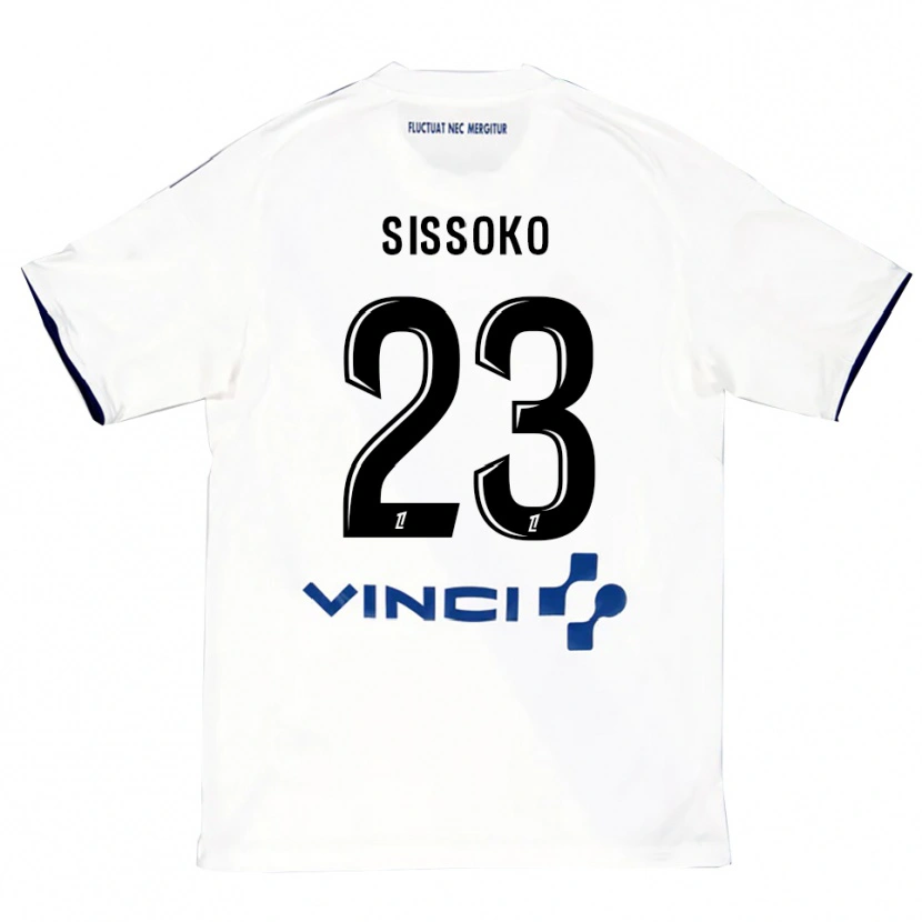 Danxen Mann Teninsoun Sissoko #23 Hvit Blå Bortetrøye Drakt Trøye 2025/26 Skjorter T-Skjorte