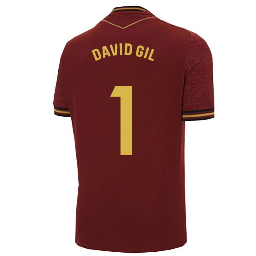 Danxen Mann David Gil #1 Burgunder Gull Bortetrøye Drakt Trøye 2025/26 Skjorter T-Skjorte