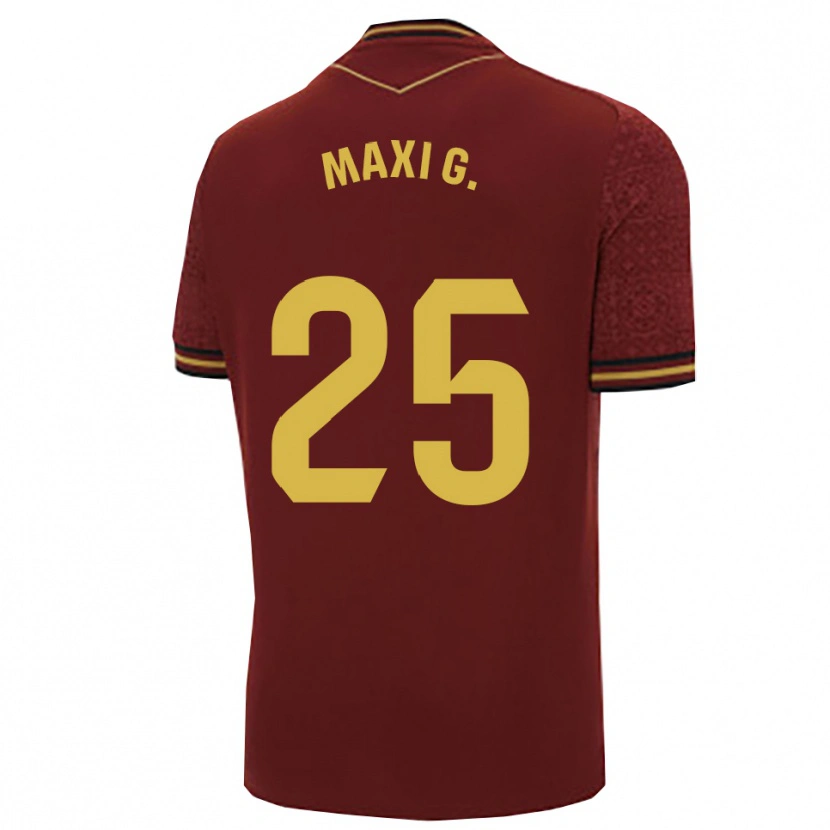 Danxen Mann Maxi Gomez #25 Burgunder Gull Bortetrøye Drakt Trøye 2025/26 Skjorter T-Skjorte