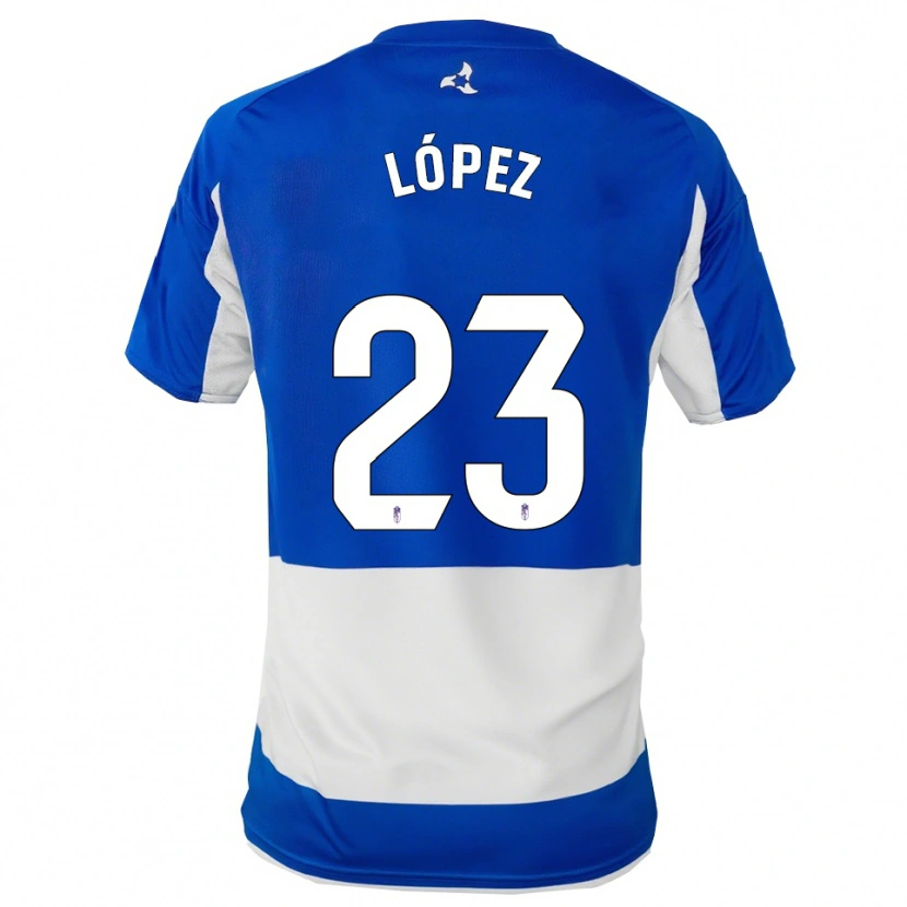 Danxen Mann Diego López #23 Blå Hvit Bortetrøye Drakt Trøye 2025/26 Skjorter T-Skjorte