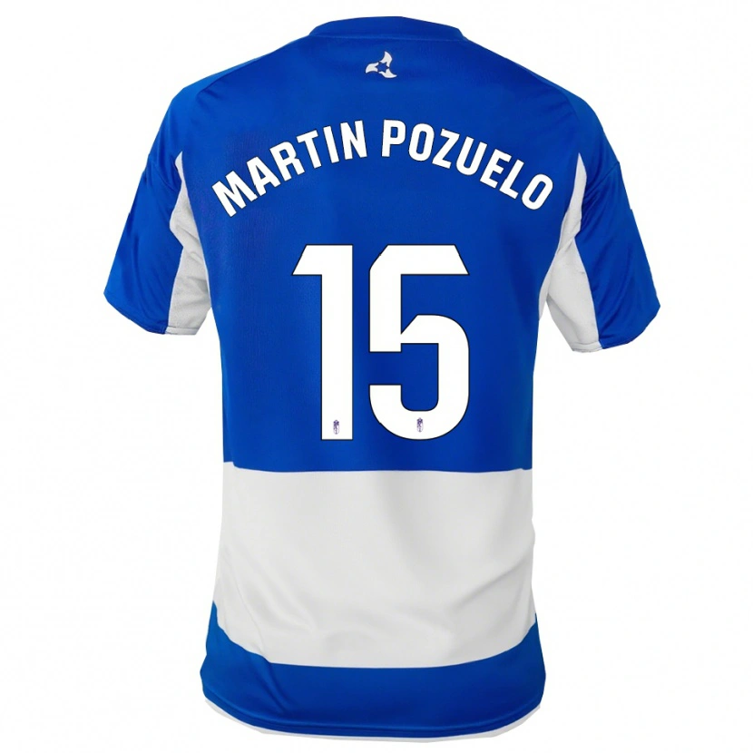 Danxen Mann Esther Martin-Pozuelo #15 Blå Hvit Bortetrøye Drakt Trøye 2025/26 Skjorter T-Skjorte