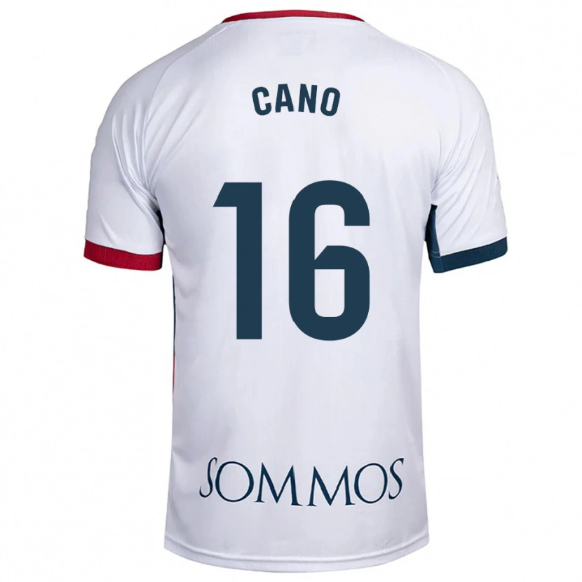 Danxen Mann Juan Cano #16 Hvit Rød Bortetrøye Drakt Trøye 2025/26 Skjorter T-Skjorte