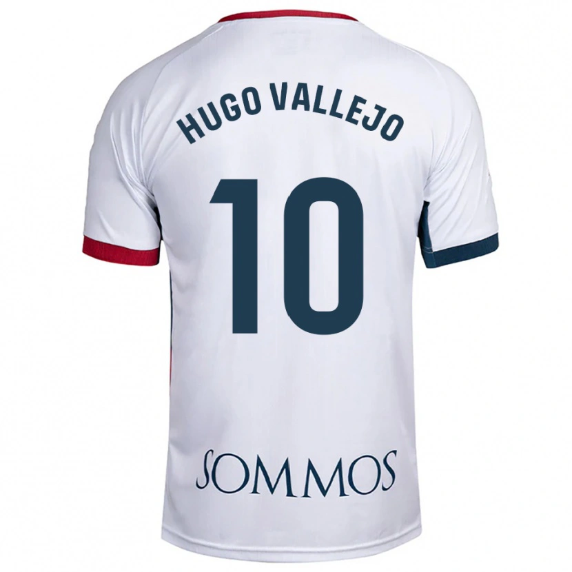 Danxen Mann Hugo Vallejo #10 Hvit Rød Bortetrøye Drakt Trøye 2025/26 Skjorter T-Skjorte