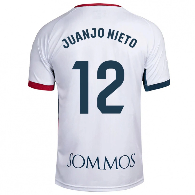 Danxen Mann Juanjo Nieto #12 Hvit Rød Bortetrøye Drakt Trøye 2025/26 Skjorter T-Skjorte