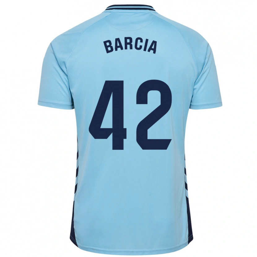 Danxen Mann Sergio Barcia #42 Lyseblå Bortetrøye Drakt Trøye 2025/26 Skjorter T-Skjorte