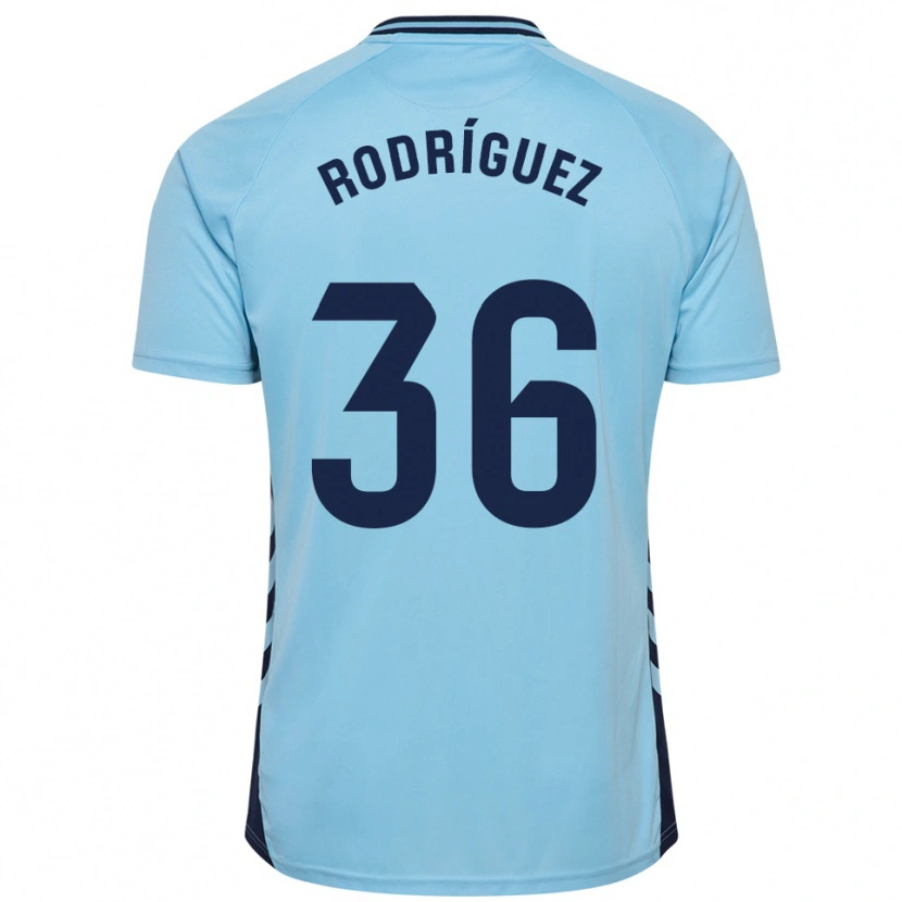 Danxen Mann Arturo Rodríguez #36 Lyseblå Bortetrøye Drakt Trøye 2025/26 Skjorter T-Skjorte