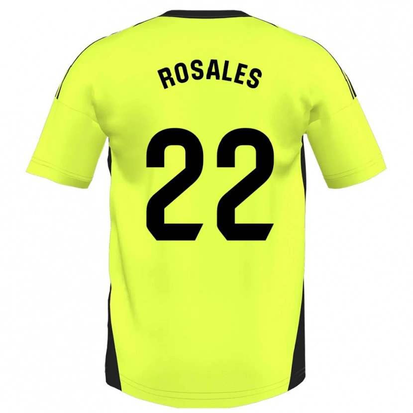 Danxen Mann Diego Rosales #22 Fluorescerende Gul Bortetrøye Drakt Trøye 2025/26 Skjorter T-Skjorte