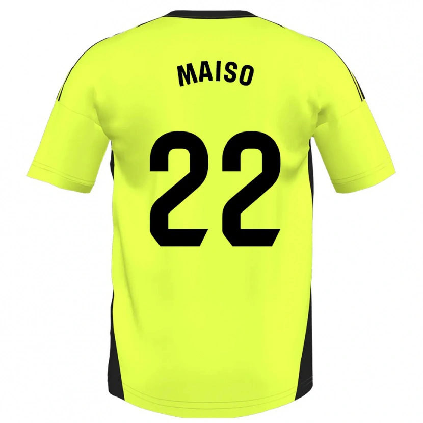 Danxen Mann Álvaro Maiso #22 Fluorescerende Gul Bortetrøye Drakt Trøye 2025/26 Skjorter T-Skjorte