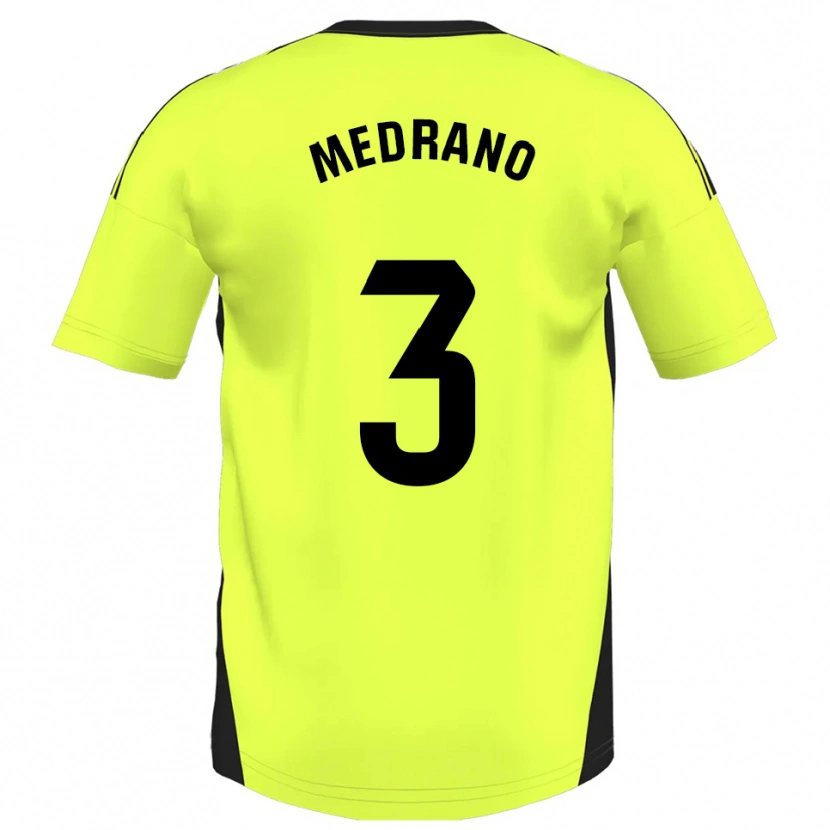 Danxen Mann Fernando Medrano #3 Fluorescerende Gul Bortetrøye Drakt Trøye 2025/26 Skjorter T-Skjorte