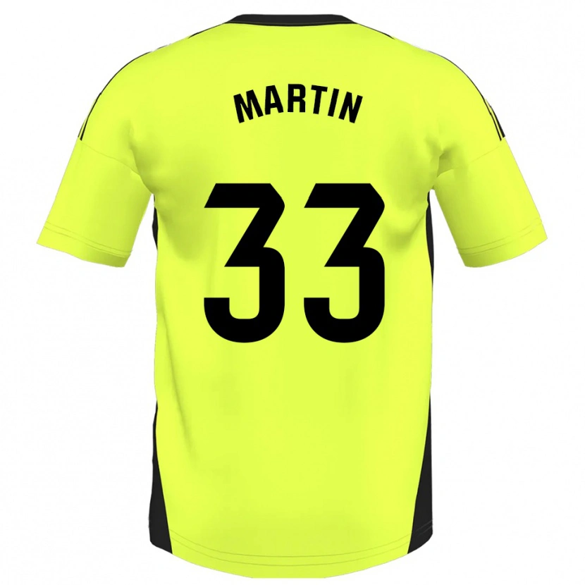Danxen Mann Aarón Martin #33 Fluorescerende Gul Bortetrøye Drakt Trøye 2025/26 Skjorter T-Skjorte