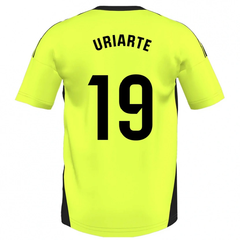 Danxen Mann Aritz Uriarte #19 Fluorescerende Gul Bortetrøye Drakt Trøye 2025/26 Skjorter T-Skjorte