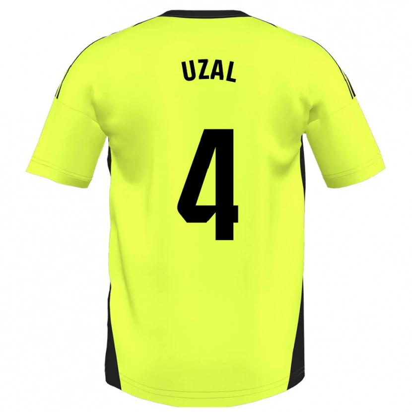 Danxen Mann Yeray Uzal #4 Fluorescerende Gul Bortetrøye Drakt Trøye 2025/26 Skjorter T-Skjorte