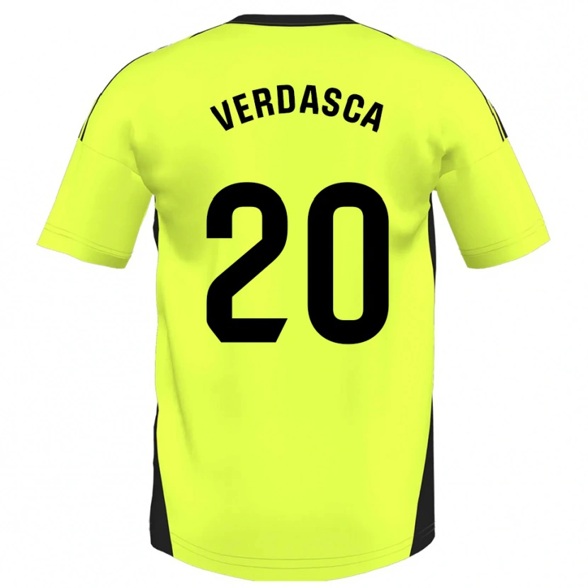 Danxen Mann Diogo Verdasca #20 Fluorescerende Gul Bortetrøye Drakt Trøye 2025/26 Skjorter T-Skjorte
