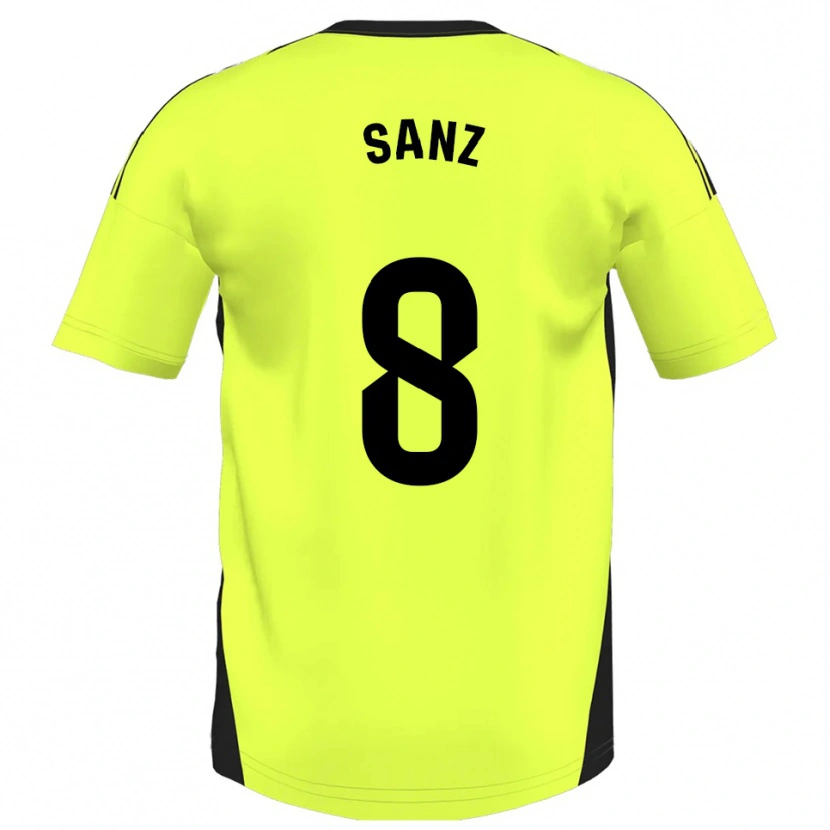 Danxen Mann Álvaro Sanz #8 Fluorescerende Gul Bortetrøye Drakt Trøye 2025/26 Skjorter T-Skjorte