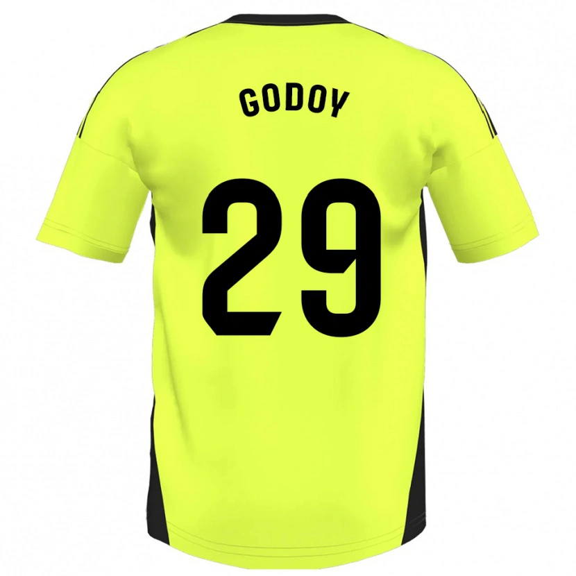 Danxen Mann Alan Godoy #29 Fluorescerende Gul Bortetrøye Drakt Trøye 2025/26 Skjorter T-Skjorte