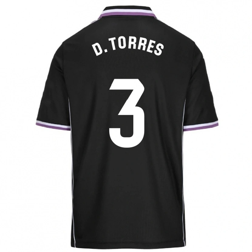 Danxen Mann David Torres #3 Lilla Svart Bortetrøye Drakt Trøye 2025/26 Skjorter T-Skjorte