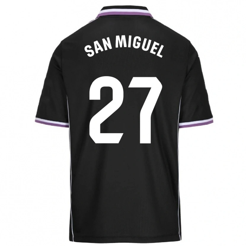 Danxen Mann Yago San Miguel #27 Lilla Svart Bortetrøye Drakt Trøye 2025/26 Skjorter T-Skjorte