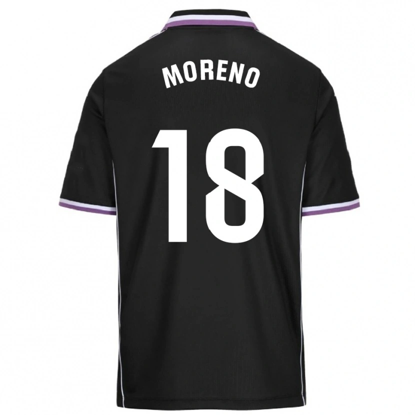 Danxen Mann Xavi Moreno #18 Lilla Svart Bortetrøye Drakt Trøye 2025/26 Skjorter T-Skjorte