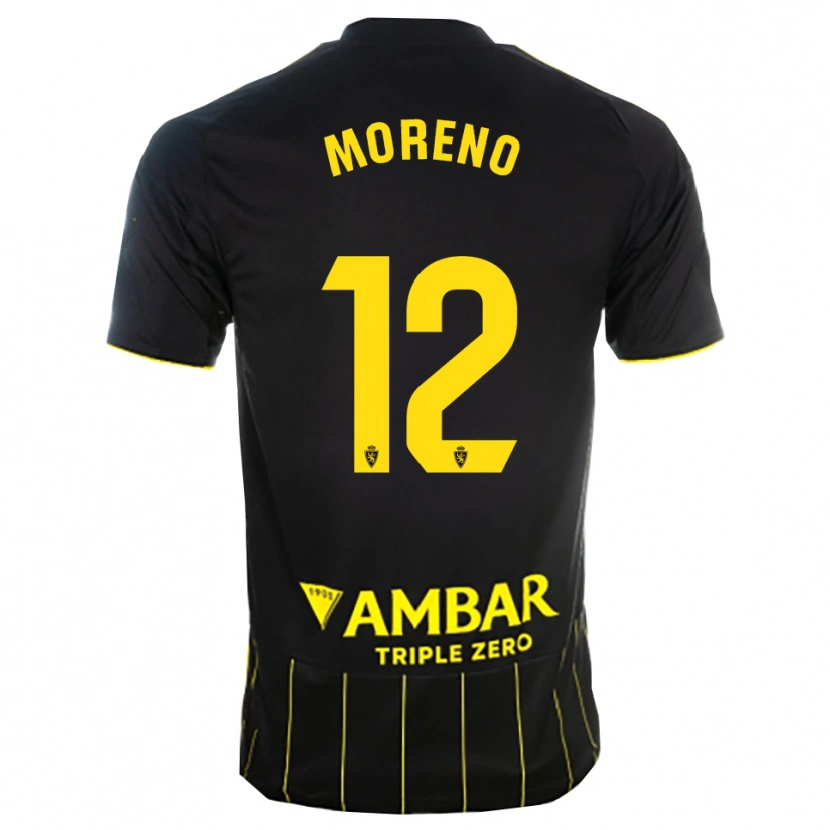 Danxen Mann Eloy Moreno #12 Svart Gul Bortetrøye Drakt Trøye 2025/26 Skjorter T-Skjorte