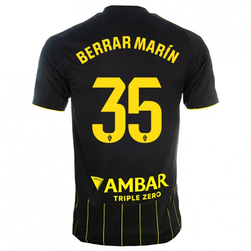 Danxen Mann Sergio Berrar #35 Svart Gul Bortetrøye Drakt Trøye 2025/26 Skjorter T-Skjorte