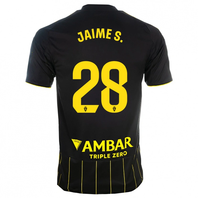 Danxen Mann Jaime Sánchez #28 Svart Gul Bortetrøye Drakt Trøye 2025/26 Skjorter T-Skjorte