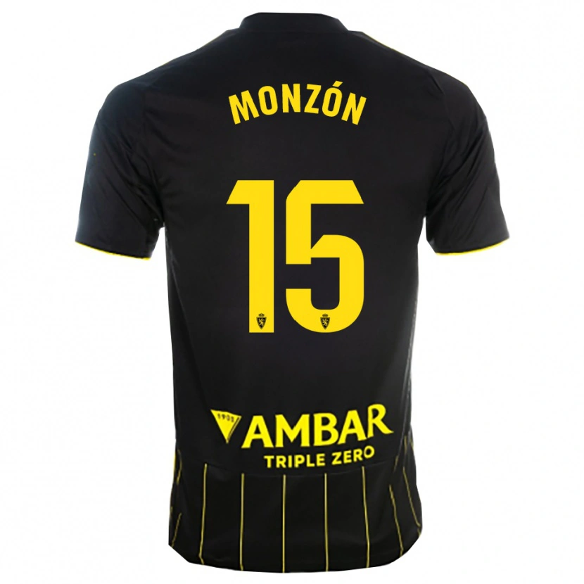 Danxen Mann Diego Monzón #15 Svart Gul Bortetrøye Drakt Trøye 2025/26 Skjorter T-Skjorte