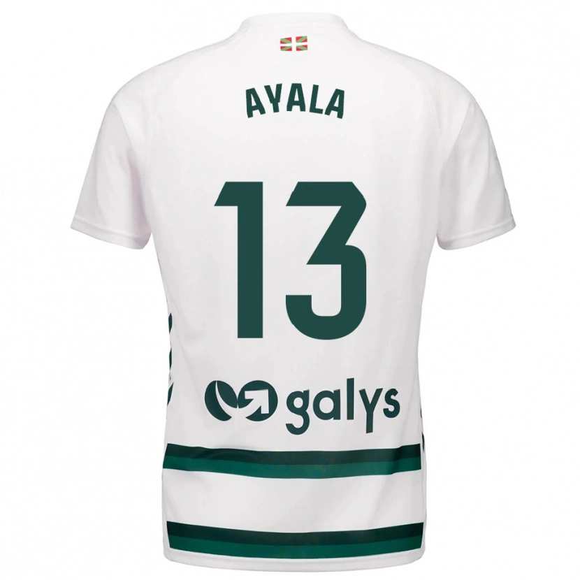 Danxen Mann Unai Ayala #13 Hvit Grønn Bortetrøye Drakt Trøye 2025/26 Skjorter T-Skjorte