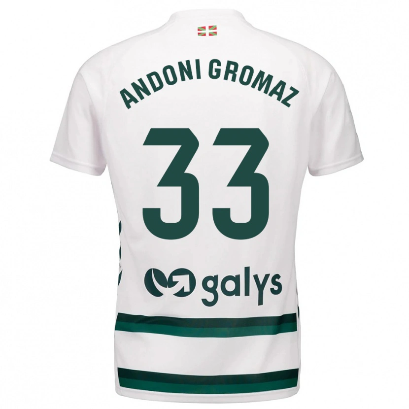 Danxen Mann Jon Andoni Gromaz #33 Hvit Grønn Bortetrøye Drakt Trøye 2025/26 Skjorter T-Skjorte