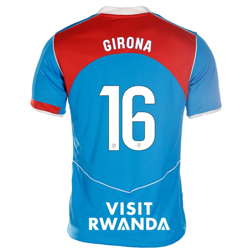 Danxen Mann Raúl Girona #16 Blå Hvit Tredje Sett Drakt Trøye 2025/26 Skjorter T-Skjorte