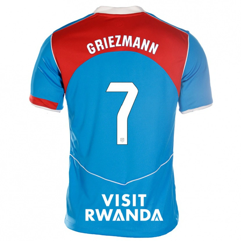 Danxen Mann Antoine Griezmann #7 Blå Hvit Tredje Sett Drakt Trøye 2025/26 Skjorter T-Skjorte