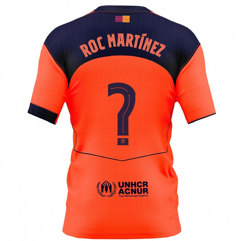 Danxen Mann Roc Martínez #0 Oransje Marineblå Tredje Sett Drakt Trøye 2025/26 Skjorter T-Skjorte