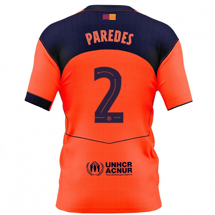 Danxen Mann Irene Paredes #2 Oransje Marineblå Tredje Sett Drakt Trøye 2025/26 Skjorter T-Skjorte