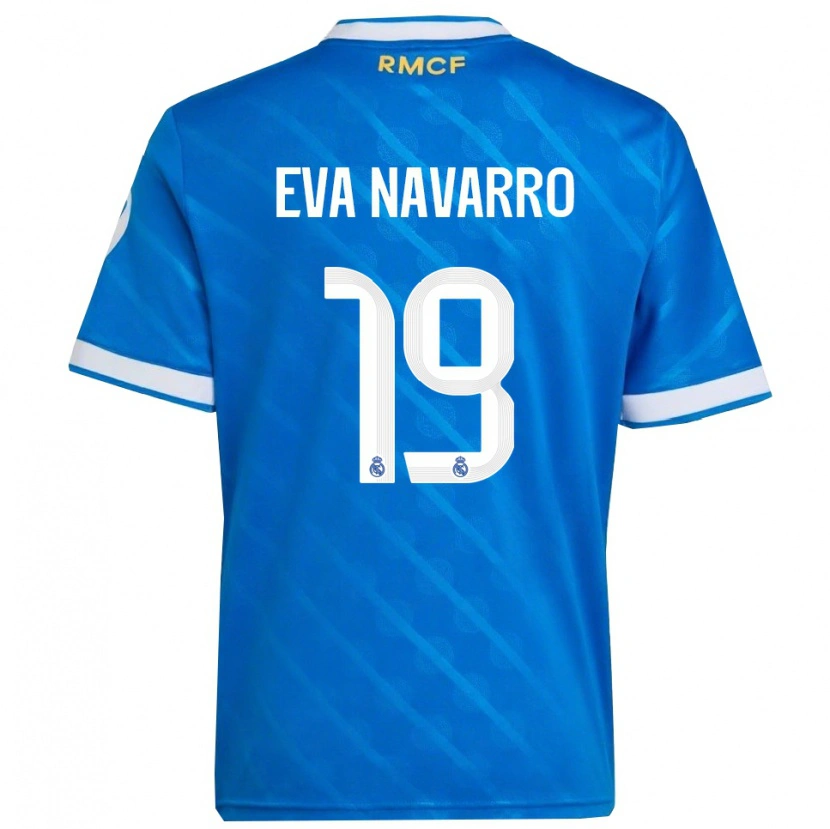 Danxen Mann Eva Navarro #19 Blå Hvit Tredje Sett Drakt Trøye 2025/26 Skjorter T-Skjorte
