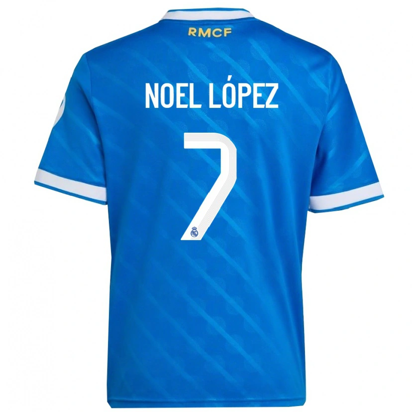 Danxen Mann Noel López #7 Blå Hvit Tredje Sett Drakt Trøye 2025/26 Skjorter T-Skjorte