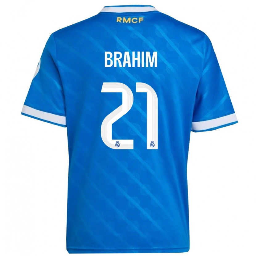 Danxen Mann Brahim Díaz #21 Blå Hvit Tredje Sett Drakt Trøye 2025/26 Skjorter T-Skjorte