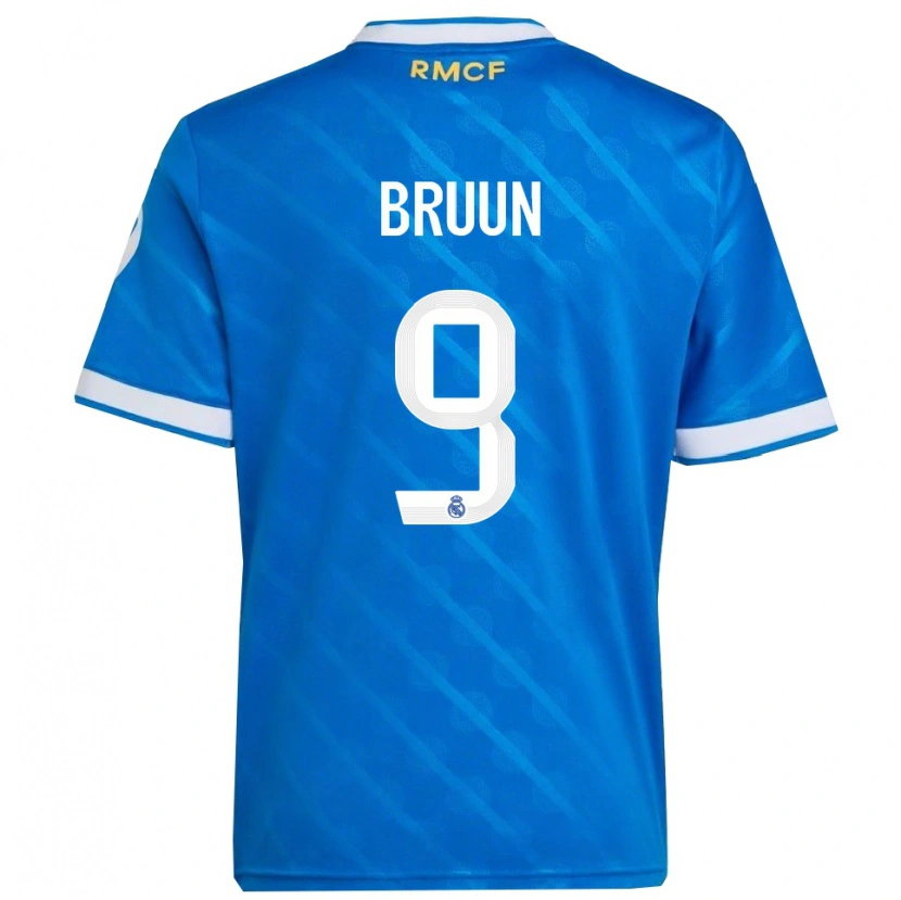 Danxen Mann Signe Bruun #9 Blå Hvit Tredje Sett Drakt Trøye 2025/26 Skjorter T-Skjorte