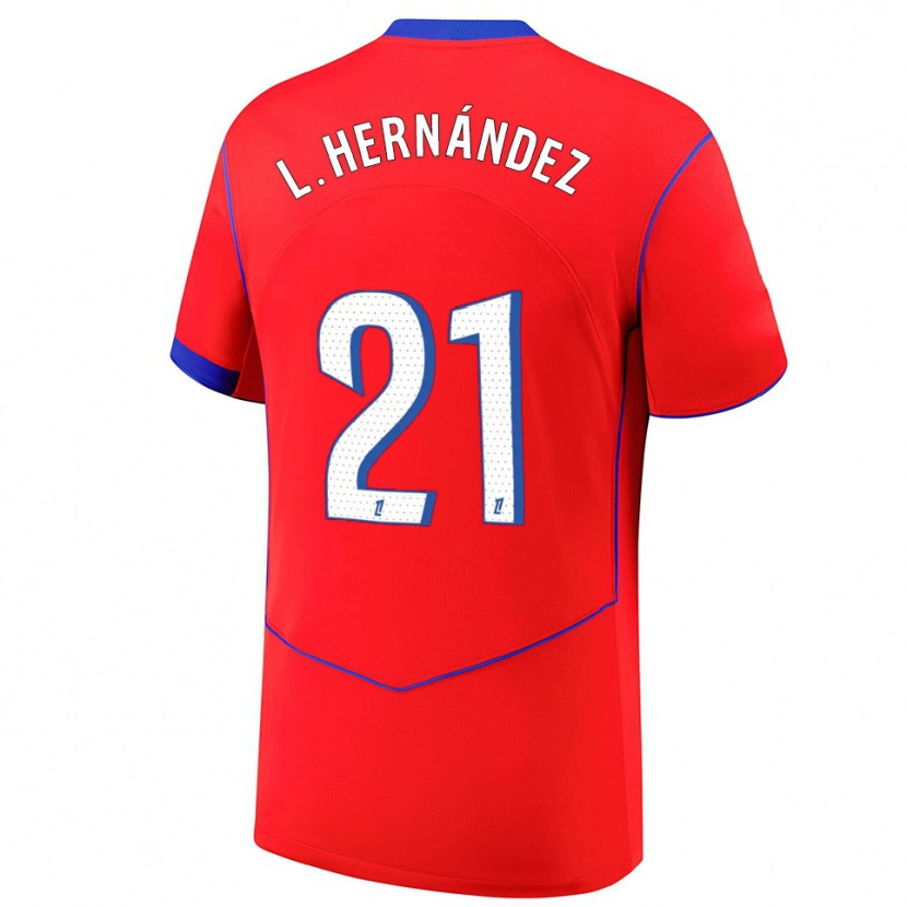 Danxen Mann Lucas Hernández #21 Rød Blå Hvit Tredje Sett Drakt Trøye 2025/26 Skjorter T-Skjorte