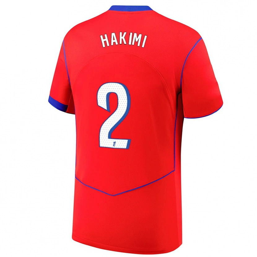 Danxen Mann Achraf Hakimi #2 Rød Blå Hvit Tredje Sett Drakt Trøye 2025/26 Skjorter T-Skjorte