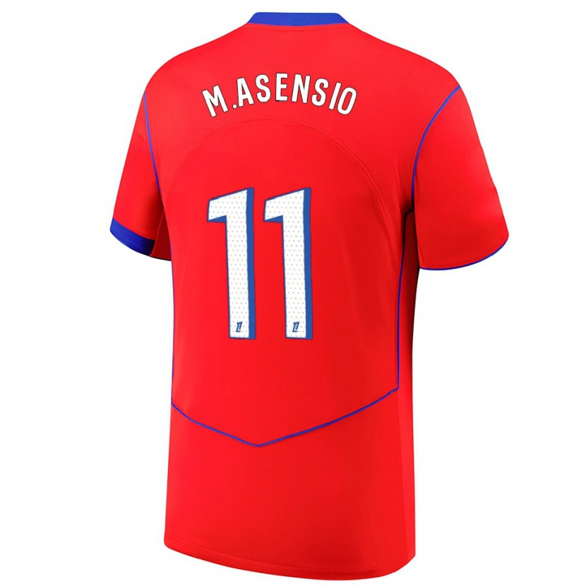 Danxen Mann Marco Asensio #11 Rød Blå Hvit Tredje Sett Drakt Trøye 2025/26 Skjorter T-Skjorte