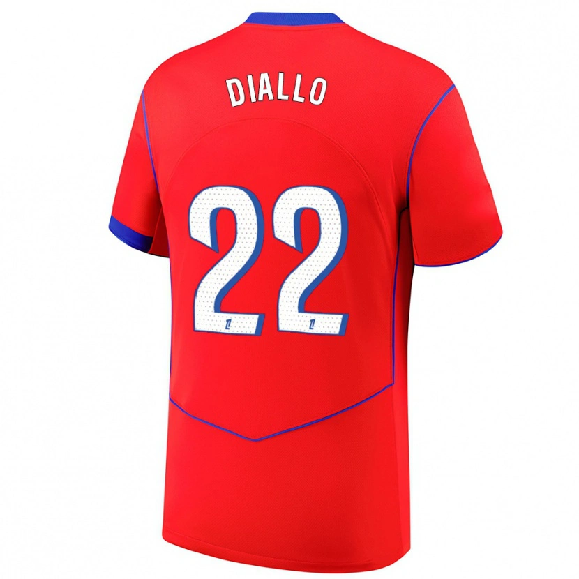 Danxen Mann Abdou Diallo #22 Rød Blå Hvit Tredje Sett Drakt Trøye 2025/26 Skjorter T-Skjorte