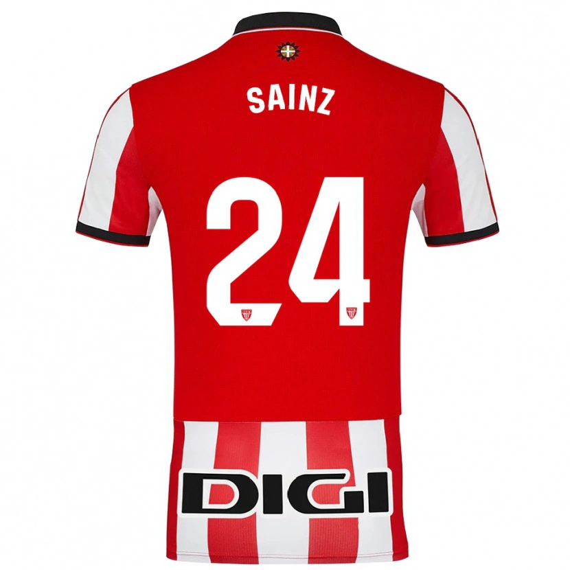Danxen Dame Iñigo Sainz #24 Rød Hvit Hjemmetrøye Drakt Trøye 2025/26 Skjorter T-Skjorte
