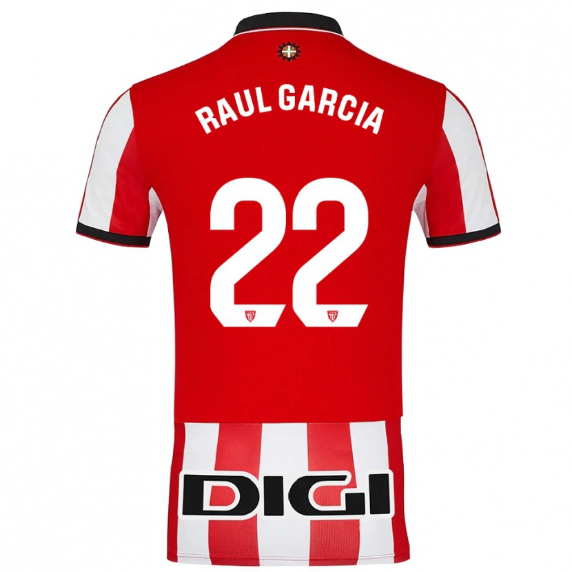 Danxen Dame Raul Garcia #22 Rød Hvit Hjemmetrøye Drakt Trøye 2025/26 Skjorter T-Skjorte