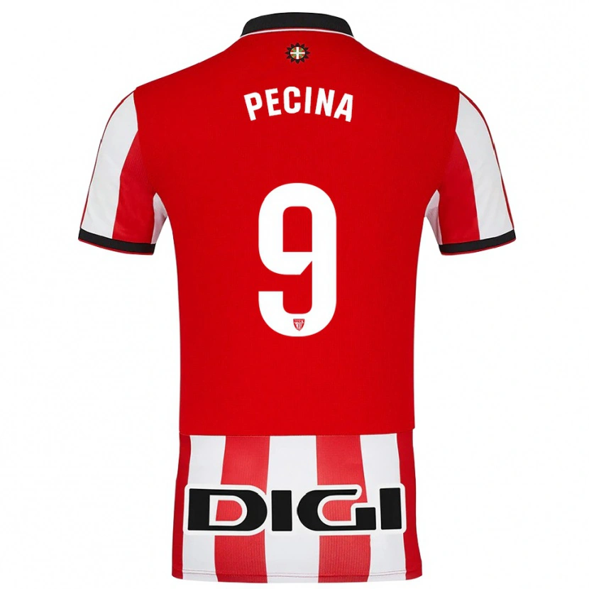 Danxen Dame Ander Peciña #9 Rød Hvit Hjemmetrøye Drakt Trøye 2025/26 Skjorter T-Skjorte