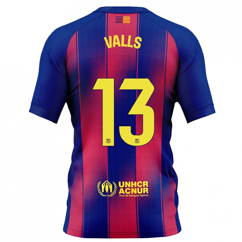 Danxen Dame Gerard Valls #13 Blå Rød Hjemmetrøye Drakt Trøye 2025/26 Skjorter T-Skjorte