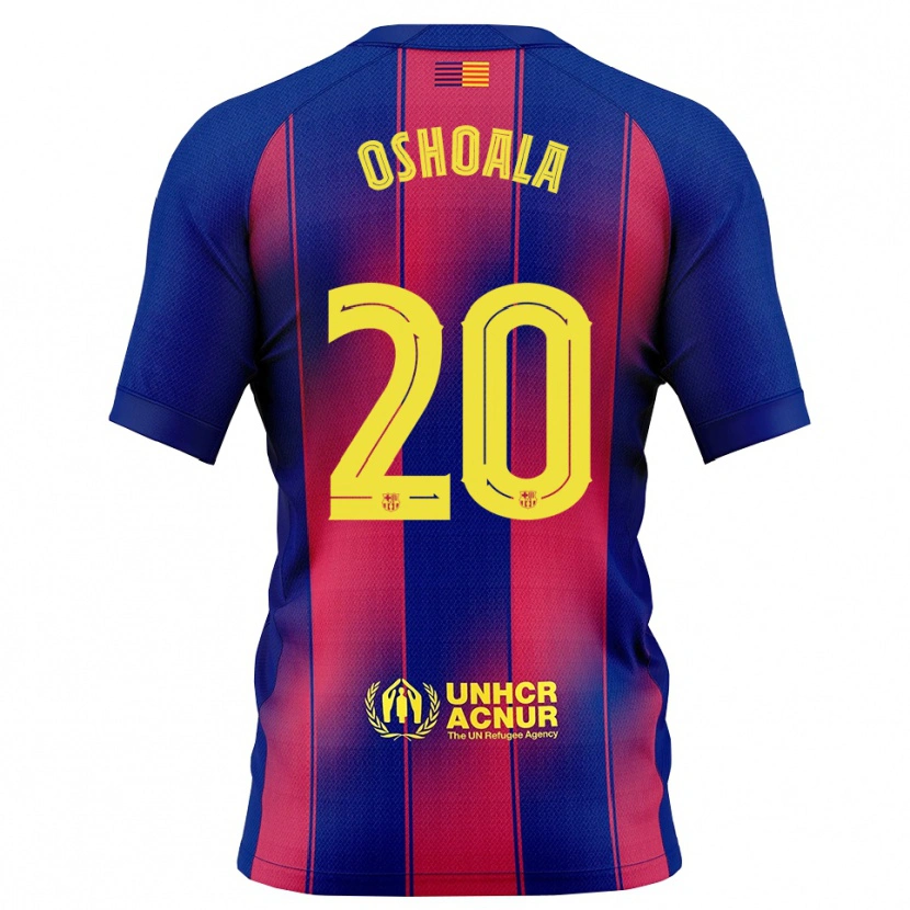 Danxen Dame Asisat Oshoala #20 Blå Rød Hjemmetrøye Drakt Trøye 2025/26 Skjorter T-Skjorte