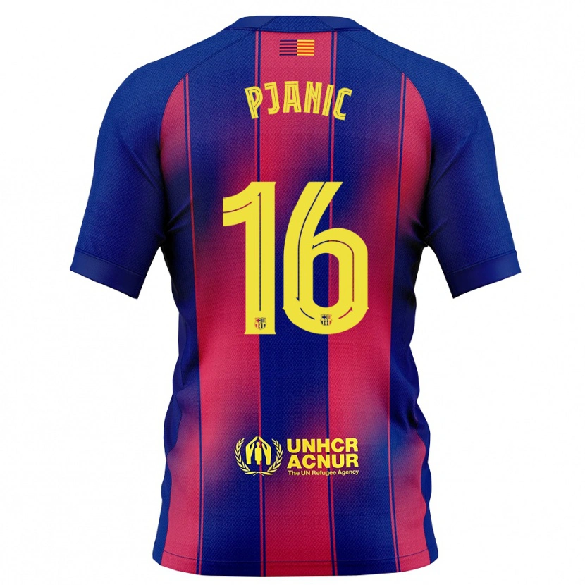 Danxen Dame Miralem Pjanic #16 Blå Rød Hjemmetrøye Drakt Trøye 2025/26 Skjorter T-Skjorte