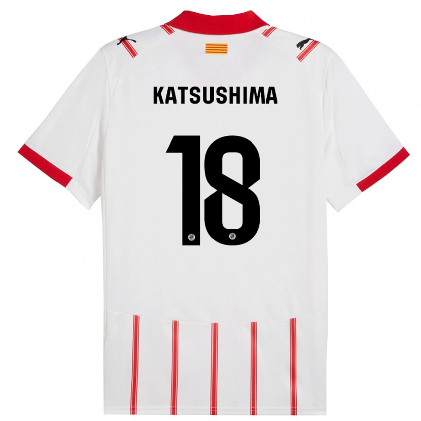 Danxen Dame Shinnosuke Katsushima #18 Hvit Rød Hjemmetrøye Drakt Trøye 2025/26 Skjorter T-Skjorte
