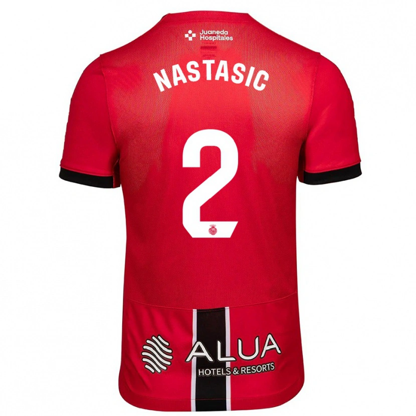 Danxen Dame Matija Nastasic #2 Rød Svart Hjemmetrøye Drakt Trøye 2025/26 Skjorter T-Skjorte