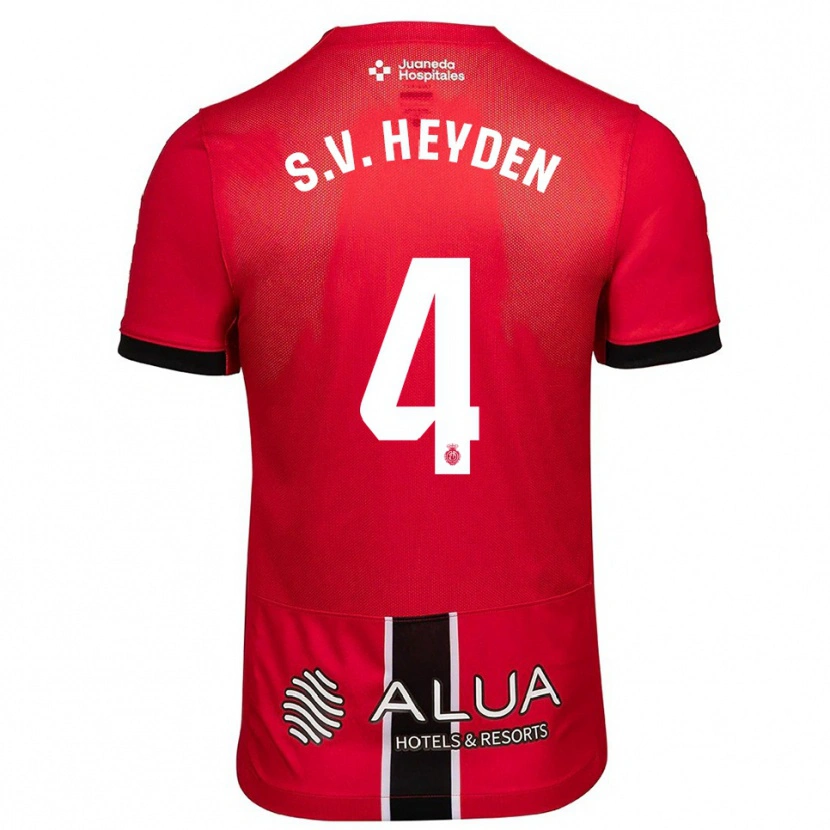 Danxen Dame Siebe Van Der Heyden #4 Rød Svart Hjemmetrøye Drakt Trøye 2025/26 Skjorter T-Skjorte