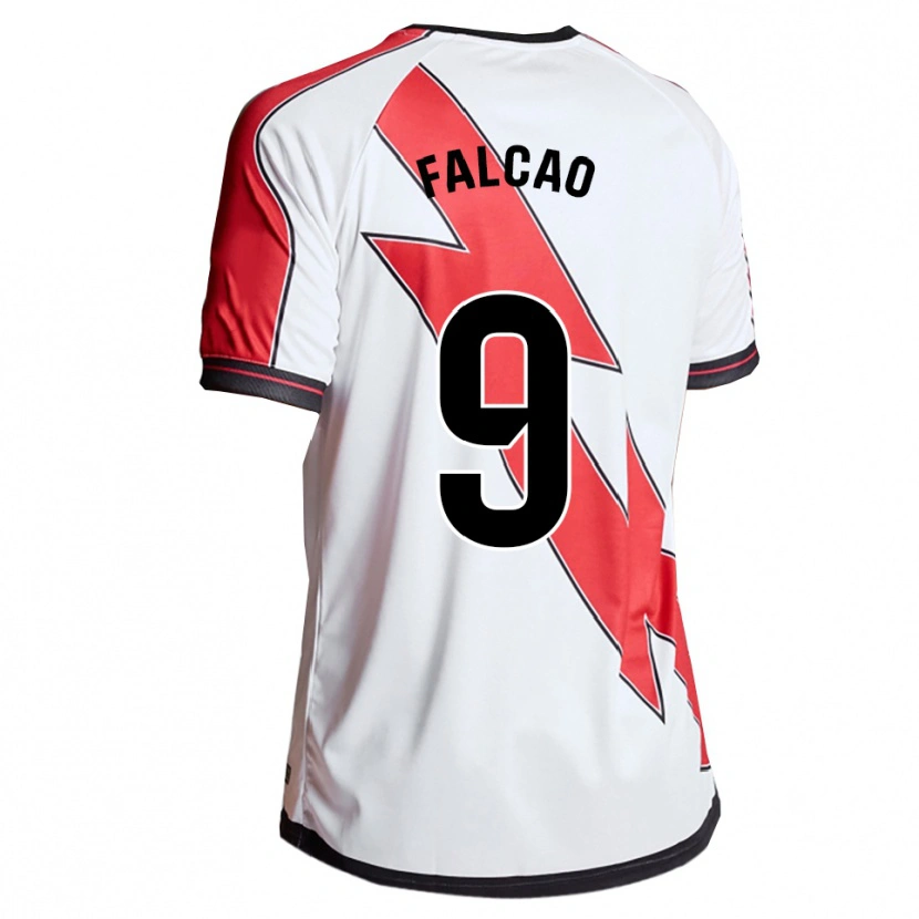 Danxen Dame Radamel Falcao #9 Hvit Rød Hjemmetrøye Drakt Trøye 2025/26 Skjorter T-Skjorte